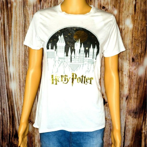 Harry Potter White Hogwarts Castle Juniors T-Shirt NWT Size XS - Picture 2 of 7